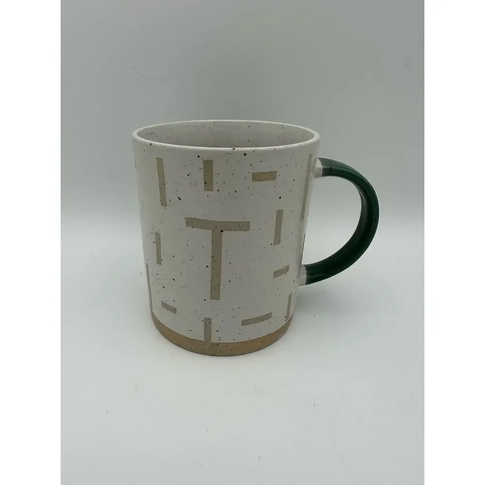 West Elm Wax Resist Monogram Mug 